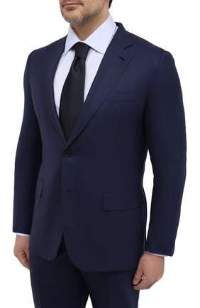 Мужской шерстяной костюм ZEGNA COUTURE синего цвета по цене 470000 руб., арт. 922N02/21L2N5 | Фото 2 Мужской шерстяной костюм ZEGNA COUTURE синего цвета, арт. 922N02/21L2N5 | Фото 2 (Материал подклада: Купро; Рукава: Длинные; Материал внешний: Шерсть; Костюмы М: Однобортный; Стили: Классический)