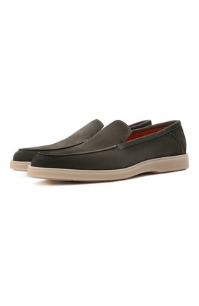 Мужские замшевые лоферы SANTONI серого цвета по цене 43450 руб., арт. MGDT17459TAAEPMSG49 | Фото 1 Мужские замшевые лоферы SANTONI серого цвета, арт. MGDT17459TAAEPMSG49 | Фото 1 (Материал внутренний: Натуральная кожа; Стили: Кэжуэл; Материал внешний: Замша)