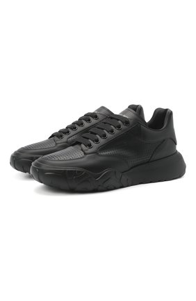 Мужские кожаные кроссовки ALEXANDER MCQUEEN черного цвета по цене 45950 руб., арт. 645887/WHZ9A | Фото 1 Мужские кожаные кроссовки ALEXANDER MCQUEEN черного цвета, арт. 645887/WHZ9A | Фото 1