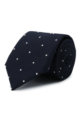 Мужской галстук из шелка и хлопка ETON темно-синего цвета, арт. A000 33001 | Фото 1 (Материал: Хлопок, Текстиль, Шелк; Принт: С принтом)