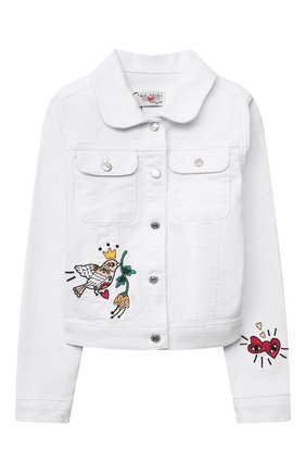 Детская джинсовая куртка SONIA RYKIEL ENFANT белого цвета по цене 16850 руб., арт. 21S10U07 | Фото 1 Детская джинсовая куртка SONIA RYKIEL ENFANT белого цвета, арт. 21S10U07 | Фото 1