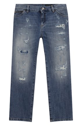Детские джинсы DOLCE & GABBANA голубого цвета по цене 29950 руб., арт. L42F34/LD958/8-14 | Фото 1 Детские джинсы DOLCE & GABBANA голубого цвета, арт. L42F34/LD958/8-14 | Фото 1