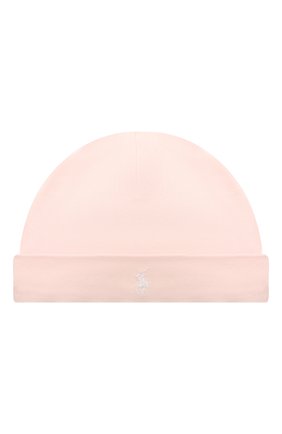 Детского хлопковая шапка RALPH LAUREN розового цвета, арт. 310552454 | Фото 1 (Материал: Хлопок, Текстиль)