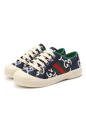 Детские текстильные кеды GUCCI синего цвета по цене 46750 руб., арт. 647075/H0G20 | Фото 1 Детские текстильные кеды GUCCI синего цвета, арт. 647075/H0G20 | Фото 1