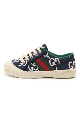 Детские текстильные кеды GUCCI синего цвета по цене 46750 руб., арт. 647075/H0G20 | Фото 2 Детские текстильные кеды GUCCI синего цвета, арт. 647075/H0G20 | Фото 2