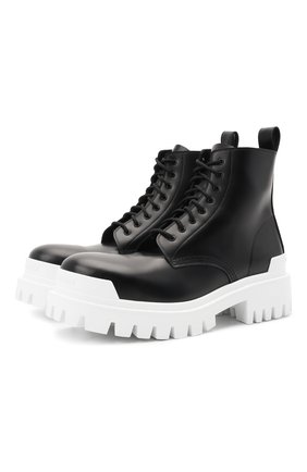 Мужские кожаные ботинки strike BALENCIAGA черно-белого цвета по цене 74500 руб., арт. 589338/WA967 | Фото 1 Мужские кожаные ботинки strike BALENCIAGA черно-белого цвета, арт. 589338/WA967 | Фото 1