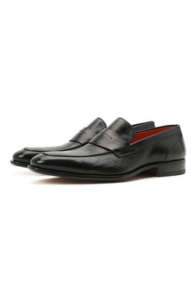 Мужские кожаные пенни-лоферы SANTONI черного цвета по цене 54900 руб., арт. MCLE17515LA1ESLQN51 | Фото 1 Мужские кожаные пенни-лоферы SANTONI черного цвета, арт. MCLE17515LA1ESLQN51 | Фото 1 (Материал внутренний: Натуральная кожа; Стили: Классический)