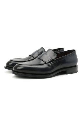 Мужские кожаные лоферы SANTONI синего цвета по цене 79350 руб., арт. MCC016463MC3HNGWU60 | Фото 1 Мужские кожаные лоферы SANTONI синего цвета, арт. MCC016463MC3HNGWU60 | Фото 1