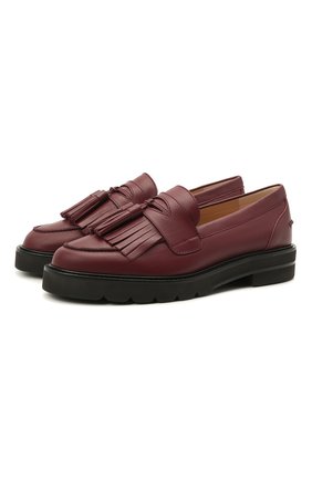 Женские кожаные пенни-лоферы mila lift STUART WEITZMAN бордового цвета по цене 38600 руб., арт. S0399 | Фото 1 Женские кожаные пенни-лоферы mila lift STUART WEITZMAN бордового цвета, арт. S0399 | Фото 1