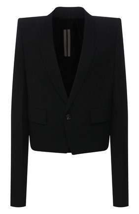 Женский жакет из шерсти и вискозы RICK OWENS черного цвета по цене 245000 руб., арт. RP21S3755/WE | Фото 1 Женский жакет из шерсти и вискозы RICK OWENS черного цвета, арт. RP21S3755/WE | Фото 1