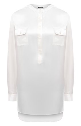 Женская шелковая блузка KITON белого цвета по цене 116500 руб., арт. D51414K03337 | Фото 1 Женская шелковая блузка KITON белого цвета, арт. D51414K03337 | Фото 1