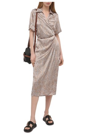 Женское шелковое платье KITON бежевого цвета по цене 155000 руб., арт. D51362K09T89 | Фото 2 Женское шелковое платье KITON бежевого цвета, арт. D51362K09T89 | Фото 2