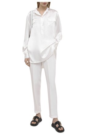 Женские шелковые брюки KITON белого цвета по цене 125000 руб., арт. D37102K09S67 | Фото 2 Женские шелковые брюки KITON белого цвета, арт. D37102K09S67 | Фото 2