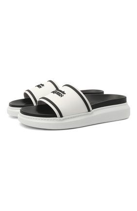 Женские шлепанцы ALEXANDER MCQUEEN черно-белого цвета по цене 37850 руб., арт. 633908/W4N40 | Фото 1 Женские шлепанцы ALEXANDER MCQUEEN черно-белого цвета, арт. 633908/W4N40 | Фото 1