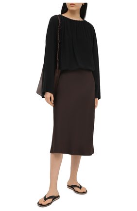 Женские кожаные шлепанцы JIL SANDER черного цвета по цене 33300 руб., арт. JP36001A-13002 | Фото 2 Женские кожаные шлепанцы JIL SANDER черного цвета, арт. JP36001A-13002 | Фото 2 (Материал внутренний: Натуральная кожа; Подошва: Плоская)