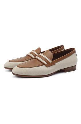 Женские комбинированные лоферы SANTONI светло-коричневого цвета по цене 44250 руб., арт. WUSM59325BA3TLN0C50 | Фото 1 Женские комбинированные лоферы SANTONI светло-коричневого цвета, арт. WUSM59325BA3TLN0C50 | Фото 1