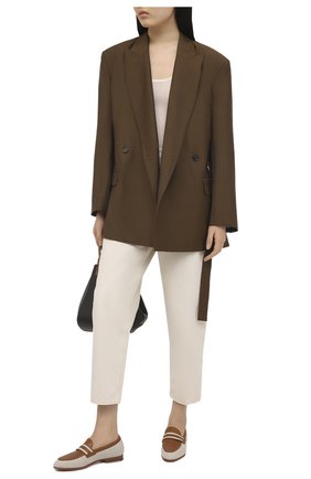 Женские комбинированные лоферы SANTONI светло-коричневого цвета по цене 44250 руб., арт. WUSM59325BA3TLN0C50 | Фото 2 Женские комбинированные лоферы SANTONI светло-коричневого цвета, арт. WUSM59325BA3TLN0C50 | Фото 2