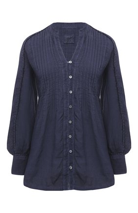 Женская льняная блузка 120% LINO синего цвета по цене 29700 руб., арт. T0W19IJ/B317/S00 | Фото 1 Женская льняная блузка 120% LINO синего цвета, арт. T0W19IJ/B317/S00 | Фото 1