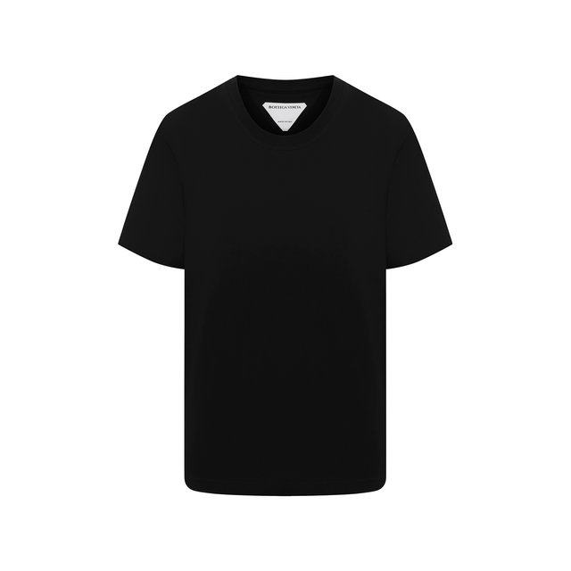 Хлопковая футболка Bottega Veneta черного цвета