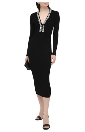 Женское платье из вискозы BALMAIN черного цвета по цене 212500 руб., арт. VF16644/K239 | Фото 2 Женское платье из вискозы BALMAIN черного цвета, арт. VF16644/K239 | Фото 2