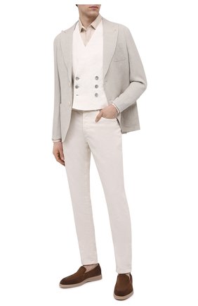 Мужской льняной жилет GIORGIO ARMANI белого цвета по цене 106000 руб., арт. 1SGGK024/T02JV | Фото 2 Мужской льняной жилет GIORGIO ARMANI белого цвета, арт. 1SGGK024/T02JV | Фото 2