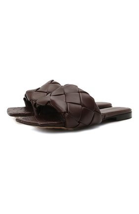 Женские кожаные шлепанцы BOTTEGA VENETA темно-коричневого цвета по цене 89950 руб., арт. 608853/VBSS0 | Фото 1 Женские кожаные шлепанцы BOTTEGA VENETA темно-коричневого цвета, арт. 608853/VBSS0 | Фото 1