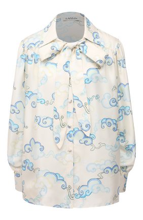 Женская шелковая блузка LANVIN бежевого цвета по цене 126500 руб., арт. RW-T0601I-4832-P21 | Фото 1 Женская шелковая блузка LANVIN бежевого цвета, арт. RW-T0601I-4832-P21 | Фото 1
