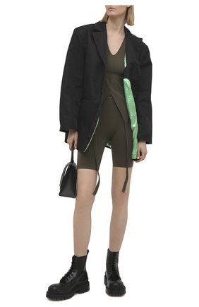 Женские шорты HELMUT LANG хаки цвета по цене 13700 руб., арт. K10HW202 | Фото 2 Женские шорты HELMUT LANG хаки цвета, арт. K10HW202 | Фото 2