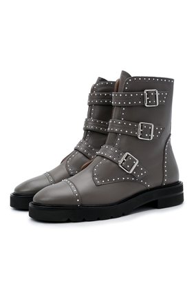 Женские кожаные ботинки jesse STUART WEITZMAN серого цвета по цене 68050 руб., арт. S0425 | Фото 1 Женские кожаные ботинки jesse STUART WEITZMAN серого цвета, арт. S0425 | Фото 1