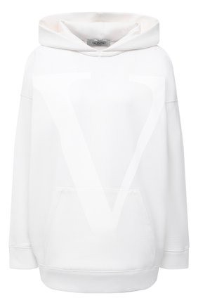 Женский хлопковое худи VALENTINO белого цвета по цене 104000 руб., арт. VB3MF08V66G | Фото 1 Женский хлопковое худи VALENTINO белого цвета, арт. VB3MF08V66G | Фото 1