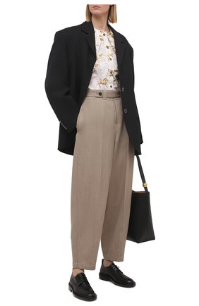 Женские шерстяные брюки JIL SANDER темно-бежевого цвета по цене 95050 руб., арт. JSPS311205-WS202600 | Фото 2 Женские шерстяные брюки JIL SANDER темно-бежевого цвета, арт. JSPS311205-WS202600 | Фото 2