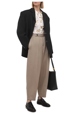 Женские шерстяные брюки JIL SANDER темно-бежевого цвета, арт. JSPS311205-WS202600 | Фото 2 (Длина (брюки, джинсы): Стандартные; Материал внешний: Шерсть; Женское Кросс-КТ: Брюки-одежда; Силуэт Ж (брюки и джинсы): Широкие; Стили: Кэжуэл; Региональные ограничения белый список (Axapta Mercury): RU)