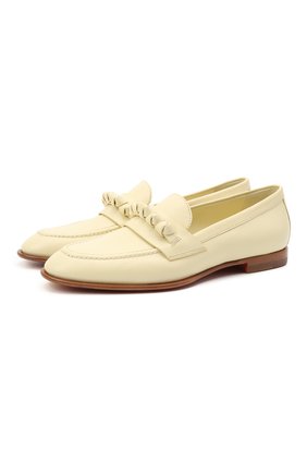 Женские кожаные лоферы SANTONI желтого цвета по цене 48600 руб., арт. WUSF59439HAFTSZAL39 | Фото 1 Женские кожаные лоферы SANTONI желтого цвета, арт. WUSF59439HAFTSZAL39 | Фото 1