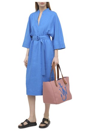 Женское льняное платье LORO PIANA синего цвета по цене 207000 руб., арт. FAL1286 | Фото 2 Женское льняное платье LORO PIANA синего цвета, арт. FAL1286 | Фото 2