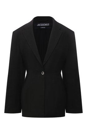 Женский жакет JACQUEMUS черного цвета по цене 66800 руб., арт. 211JA02/103990 | Фото 1 Женский жакет JACQUEMUS черного цвета, арт. 211JA02/103990 | Фото 1