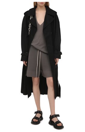 Женские шерстяные шорты RICK OWENS серого цвета по цене 69100 руб., арт. RP21S3650/M | Фото 2 Женские шерстяные шорты RICK OWENS серого цвета, арт. RP21S3650/M | Фото 2