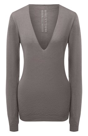 Женский кашемировый пуловер RICK OWENS серого цвета по цене 54700 руб., арт. RP21S3623/WS | Фото 1 Женский кашемировый пуловер RICK OWENS серого цвета, арт. RP21S3623/WS | Фото 1