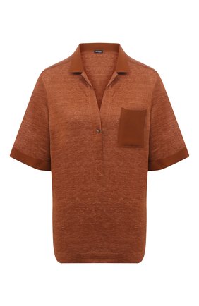 Женское льняное поло KITON коричневого цвета по цене 103500 руб., арт. D51448K09T94 | Фото 1 Женское льняное поло KITON коричневого цвета, арт. D51448K09T94 | Фото 1
