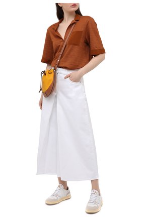 Женское льняное поло KITON коричневого цвета по цене 103500 руб., арт. D51448K09T94 | Фото 2 Женское льняное поло KITON коричневого цвета, арт. D51448K09T94 | Фото 2