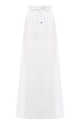 Женская льняная юбка KITON белого цвета, арт. D51213K06S98 | Фото 1 (Материал внешний: Лен; Длина Ж (юбки, платья, шорты): Макси; Женское Кросс-КТ: Юбка-одежда; Стили: Кэжуэл; Региональные ограничения белый список (Axapta Mercury): RU)