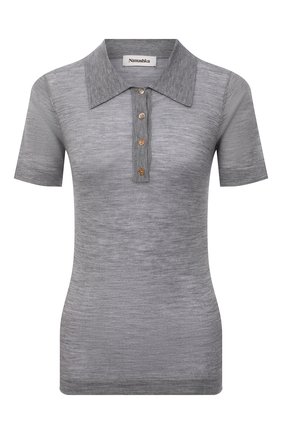 Женское шерстяное поло NANUSHKA серого цвета по цене 23500 руб., арт. HATTI_LIGHT GREY_SUPER FINE MERIN0 KNIT | Фото 1 Женское шерстяное поло NANUSHKA серого цвета, арт. HATTI_LIGHT GREY_SUPER FINE MERIN0 KNIT | Фото 1