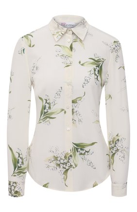Женская шелковая рубашка REDVALENTINO кремвого цвета по цене 47150 руб., арт. VR3ABE95/5M3 | Фото 1 Женская шелковая рубашка REDVALENTINO кремвого цвета, арт. VR3ABE95/5M3 | Фото 1