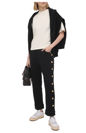 Женские хлопковые брюки BALMAIN черного цвета по цене 95050 руб., арт. VF15364/J094 | Фото 2 Женские хлопковые брюки BALMAIN черного цвета, арт. VF15364/J094 | Фото 2