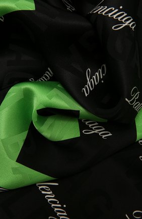 Женский шелковый шарф BALENCIAGA черного цвета по цене 27950 руб., арт. 639129/310B3 | Фото 2 Женский шелковый шарф BALENCIAGA черного цвета, арт. 639129/310B3 | Фото 2
