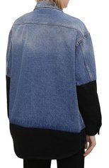 Женская джинсовая рубашка MM6 темно-синего цвета, арт. S52DL0145/S30589 | Фото 4 (Рукава: Длинные; Кросс-КТ: Деним; Принт: Без принта; Женское Кросс-КТ: Рубашка-одежда; Стили: Гранж; Длина (для топов): Удлиненные; Региональные ограничения белый список (Axapta Mercury): RU; Материал внешний: Хлопок, Деним)