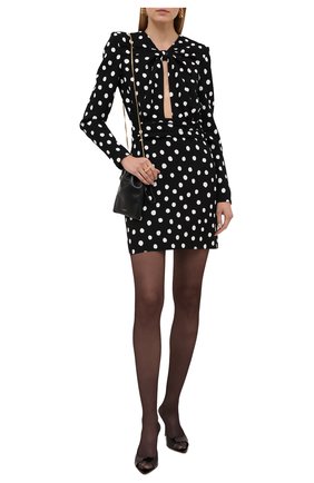 Женское платье из вискозы SAINT LAURENT черно-белого цвета по цене 231500 руб., арт. 648010/Y355V | Фото 2 Женское платье из вискозы SAINT LAURENT черно-белого цвета, арт. 648010/Y355V | Фото 2