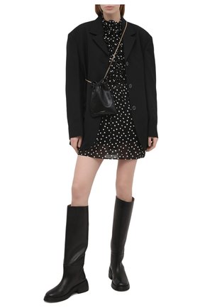 Женское шелковое платье SAINT LAURENT черно-белого цвета по цене 143000 руб., арт. 645997/Y5B66 | Фото 2 Женское шелковое платье SAINT LAURENT черно-белого цвета, арт. 645997/Y5B66 | Фото 2 (Материал подклада: Шелк; Длина Ж (юбки, платья, шорты): Мини; Материал внешний: Шелк; Рукава: Длинные; Женское Кросс-КТ: Платье-одежда; Случай: Коктейльный; Стили: Романтичный)