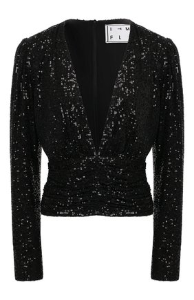 Женская блузка с пайетками IN THE MOOD FOR LOVE черного цвета по цене 47900 руб., арт. AGNES T0P | Фото 1 Женская блузка с пайетками IN THE MOOD FOR LOVE черного цвета, арт. AGNES T0P | Фото 1
