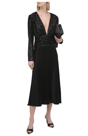 Женская блузка с пайетками IN THE MOOD FOR LOVE черного цвета по цене 47900 руб., арт. AGNES T0P | Фото 2 Женская блузка с пайетками IN THE MOOD FOR LOVE черного цвета, арт. AGNES T0P | Фото 2