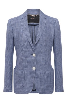 Женский льняной жакет KITON голубого цвета по цене 285000 руб., арт. D48539S06424 | Фото 1 Женский льняной жакет KITON голубого цвета, арт. D48539S06424 | Фото 1